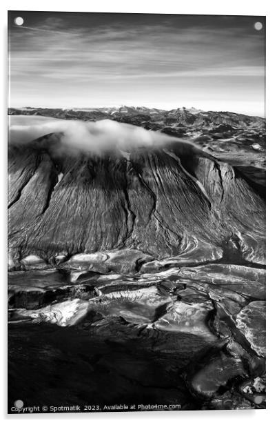 Aerial view of Icelandic volcanic landscape Europe Acrylic by Spotmatik 
