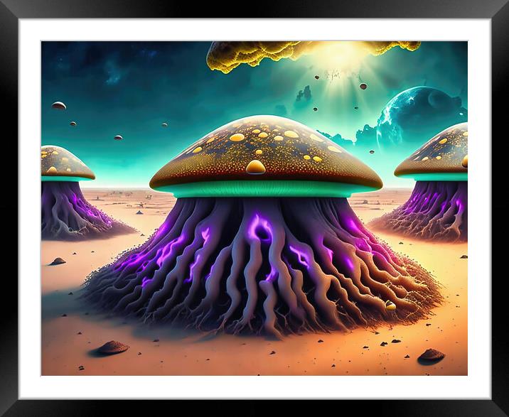 Fungus Kingdom Framed Mounted Print by Roger Mechan