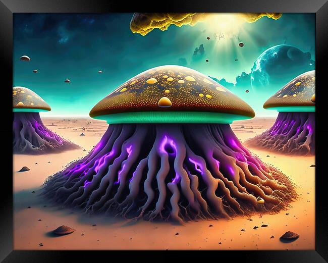 Fungus Kingdom Framed Print by Roger Mechan