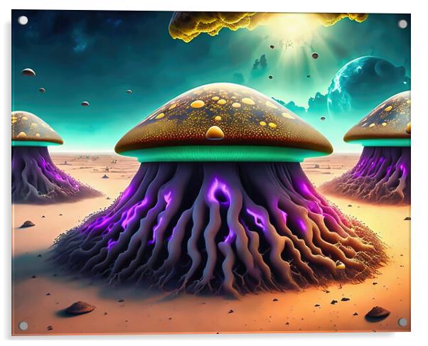 Fungus Kingdom Acrylic by Roger Mechan