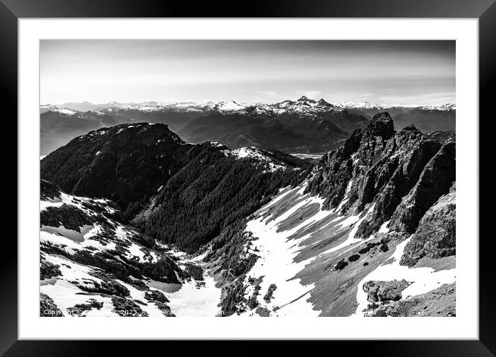 Aerial snow capped Wilderness Rockies Vancouver Canada  Framed Mounted Print by Spotmatik 