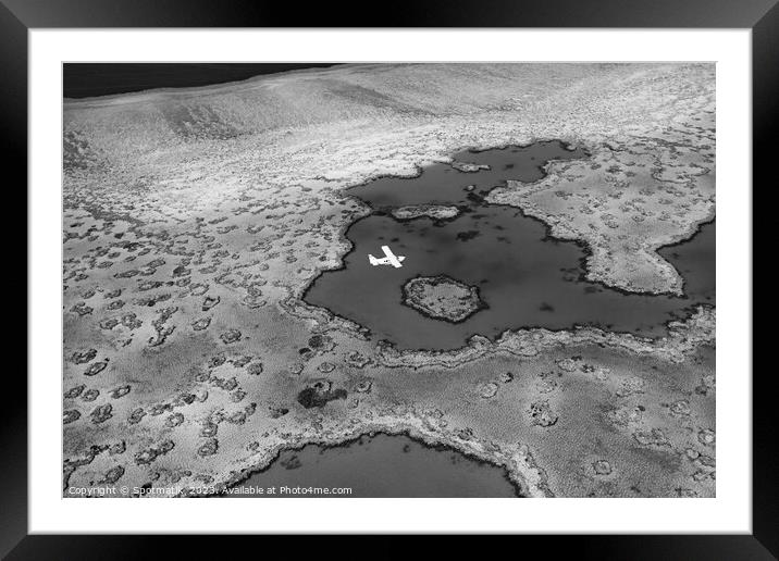 Aerial Australian Great Barrier Reef Queensland Sea Plane Framed Mounted Print by Spotmatik 
