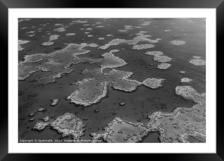 Aerial Great Barrier Reef Australia UNESCO Coral Sea  Framed Mounted Print by Spotmatik 