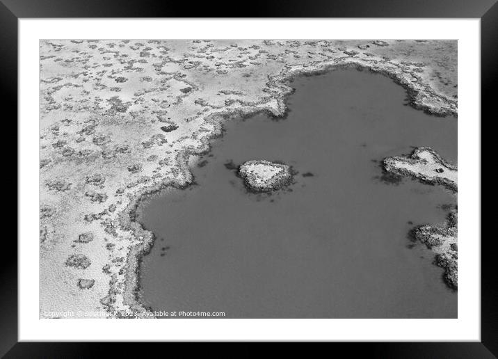 Aerial Great Barrier Reef in tropical Queensland Australia  Framed Mounted Print by Spotmatik 