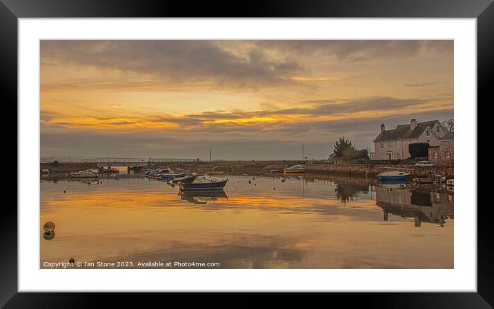 Sunrise at Cockwood Harbour, Devon. Framed Mounted Print by Ian Stone