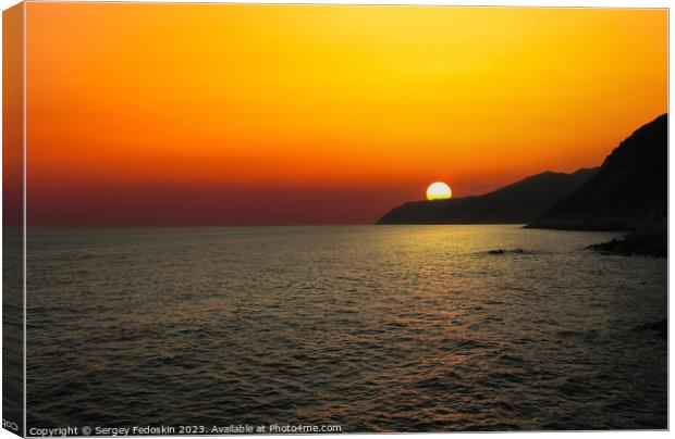 Sunset over mediterranean sea. Italy. Canvas Print by Sergey Fedoskin