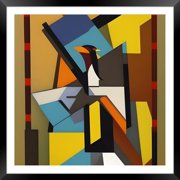 Abstract with the photo of KINGFISHER Framed Mounted Print by Abdulkabir Animashaun