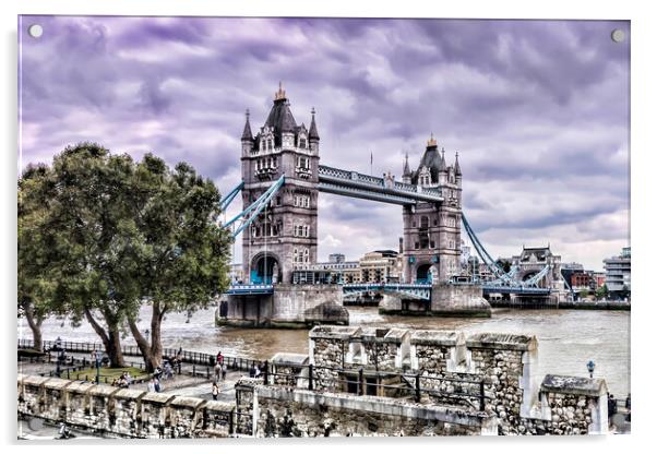 Tower Bridge London Acrylic by Valerie Paterson