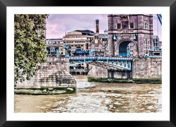 Tower Bridge Bascules  Framed Mounted Print by Valerie Paterson