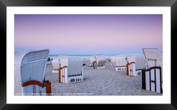 Beach Basket Sunset Framed Mounted Print by DiFigiano Photography