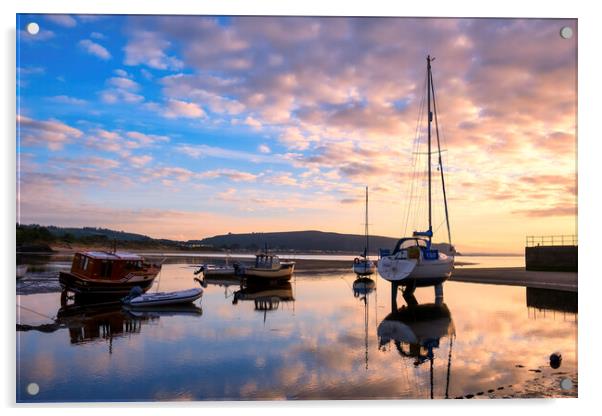 Moody Sunrise over Abersoch Harbour Acrylic by Tim Hill