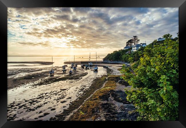 Moody Sunrise over Abersoch Harbour Framed Print by Tim Hill
