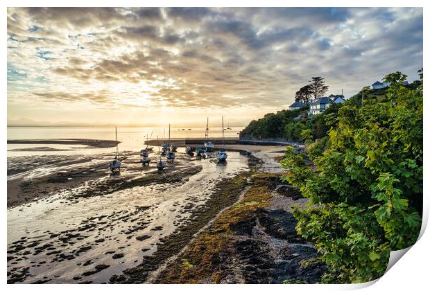 Moody Sunrise over Abersoch Harbour Print by Tim Hill