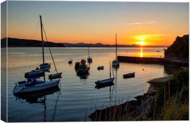 Abersoch Harbour Entrance at Sunrise Canvas Print by Tim Hill