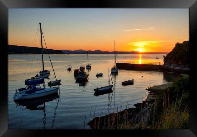 Abersoch Harbour Entrance at Sunrise Framed Print by Tim Hill