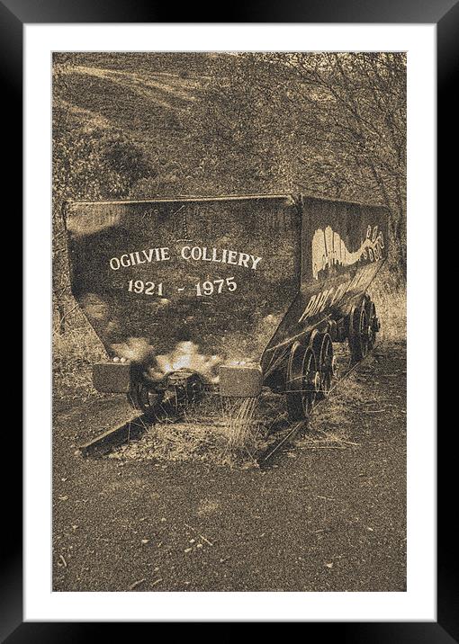 Parc Cwm Darran Coal Trucks Sepia Framed Mounted Print by Steve Purnell