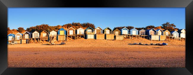 Abersoch Beach Huts Panoramic Framed Print by Tim Hill