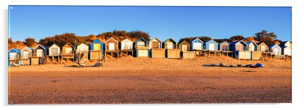 Abersoch Beach Huts Panoramic Acrylic by Tim Hill
