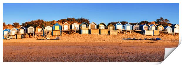Abersoch Beach Huts Panoramic Print by Tim Hill