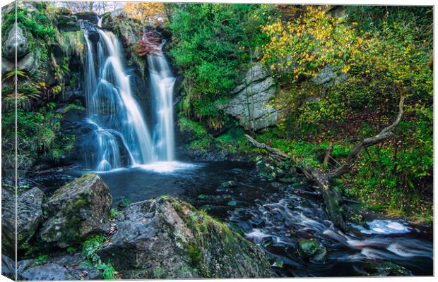 Enchanting Autumn Waterfall in Valley of Desolatio Canvas Print by Tim Hill