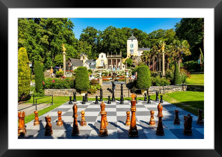 Giant Chess Set, Portmeirion Framed Mounted Print by Tim Hill