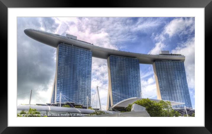 Marina Bay Sands Hotel Panorama Framed Mounted Print by David Pyatt