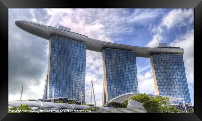 Marina Bay Sands Hotel Panorama Framed Print by David Pyatt