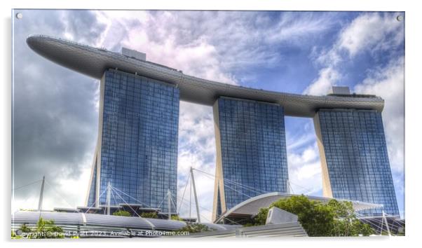 Marina Bay Sands Hotel Panorama Acrylic by David Pyatt