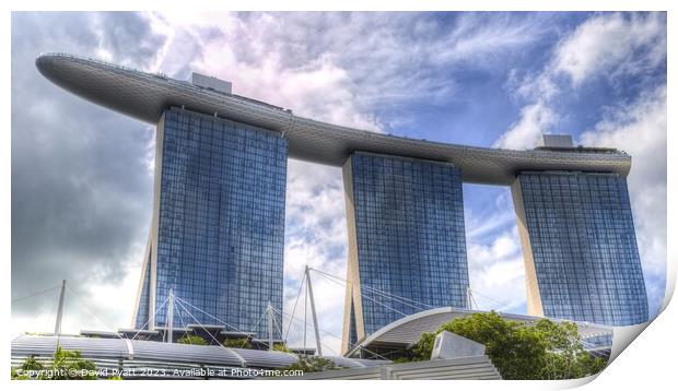 Marina Bay Sands Hotel Panorama Print by David Pyatt