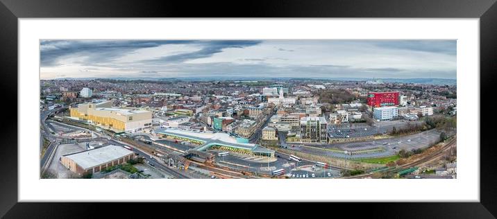 Barnsley Skyline Panorama Framed Mounted Print by Apollo Aerial Photography