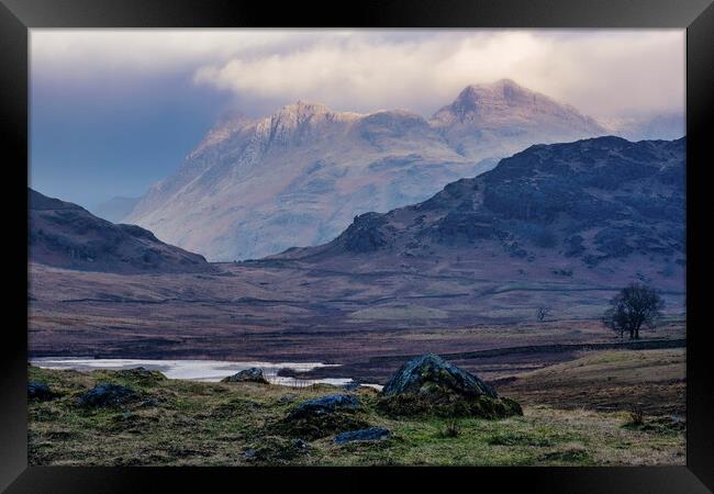 The Langdale Pikes from Blea Tarn Framed Print by Tim Hill