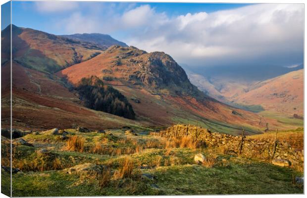 Kettle Crag and Pike Of Blisco Cumbria Canvas Print by Tim Hill
