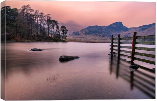 Blea Tarn towards Langdale Pikes in Cumbria Canvas Print by Tim Hill