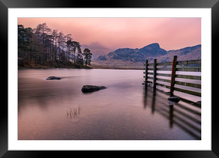 Blea Tarn towards Langdale Pikes in Cumbria Framed Mounted Print by Tim Hill