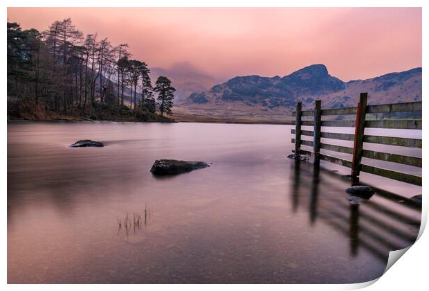Blea Tarn towards Langdale Pikes in Cumbria Print by Tim Hill