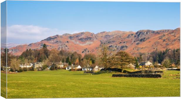 Elterwater Village Lake District National Park Canvas Print by Tim Hill