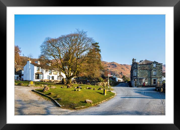 Elterwater Village Cumbria Framed Mounted Print by Tim Hill