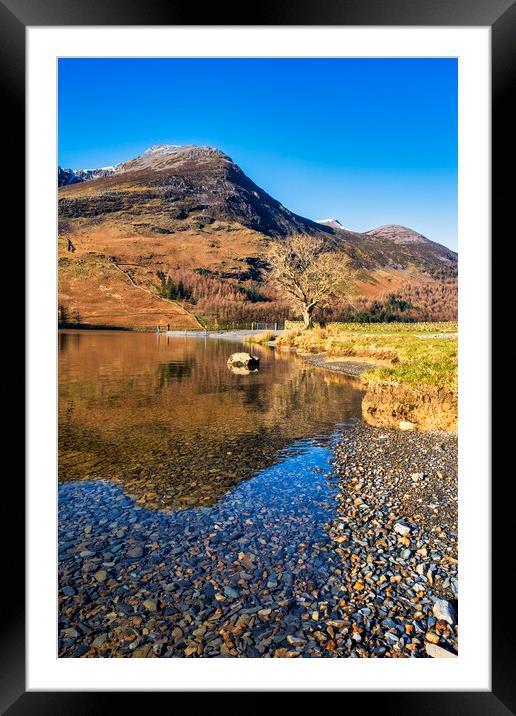Winter Fishermen in a Buttermere Landscape Framed Mounted Print by Tim Hill