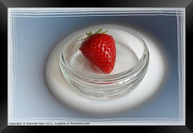 A strawberry in a cup Framed Print by Marinela Feier