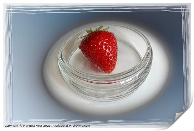 A strawberry in a cup Print by Marinela Feier