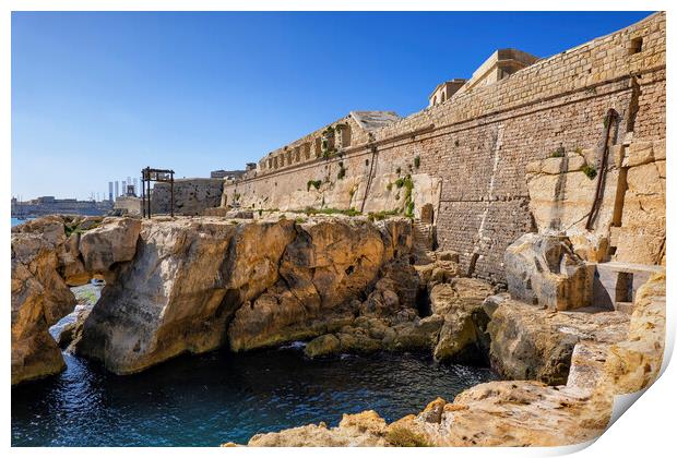 Fort Saint Elmo Wall In Malta Print by Artur Bogacki