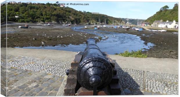 Majestic Cannons Guarding Fishguard Harbour Canvas Print by Mark Chesters