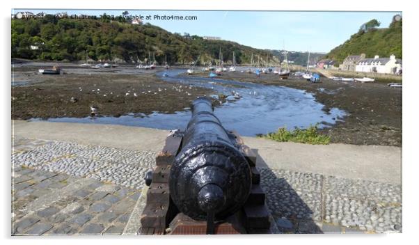Majestic Cannons Guarding Fishguard Harbour Acrylic by Mark Chesters