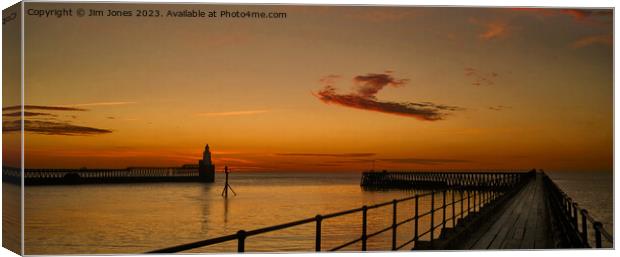 February sunrise at the river mouth - Panorama Canvas Print by Jim Jones