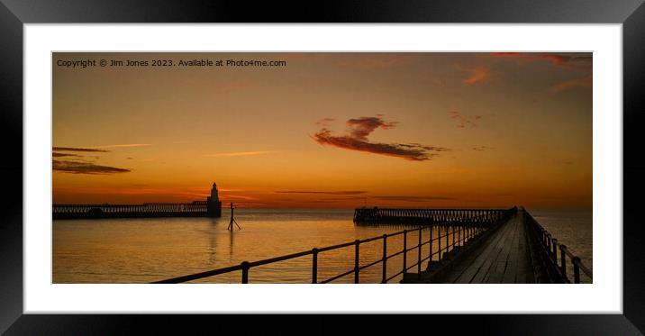 February sunrise at the river mouth - Panorama Framed Mounted Print by Jim Jones