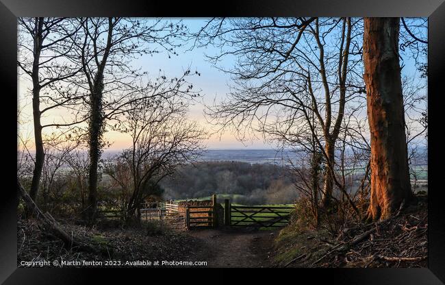 Gateway to Dovers Hill Framed Print by Martin fenton
