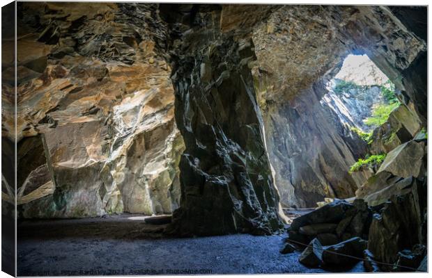 Cathedral Cave Canvas Print by Peter Bardsley