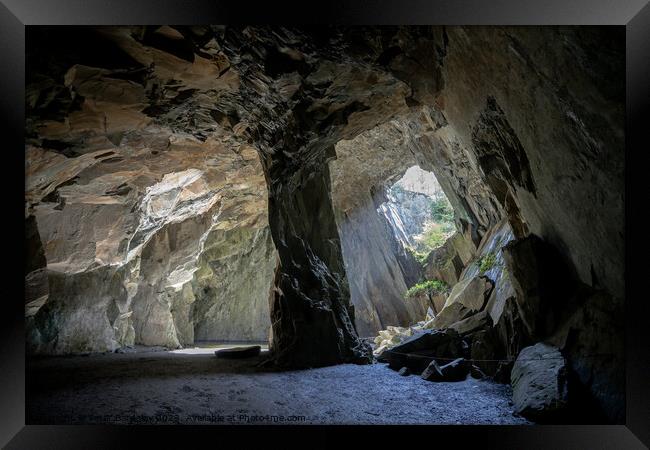 Cathedral cave Framed Print by Peter Bardsley