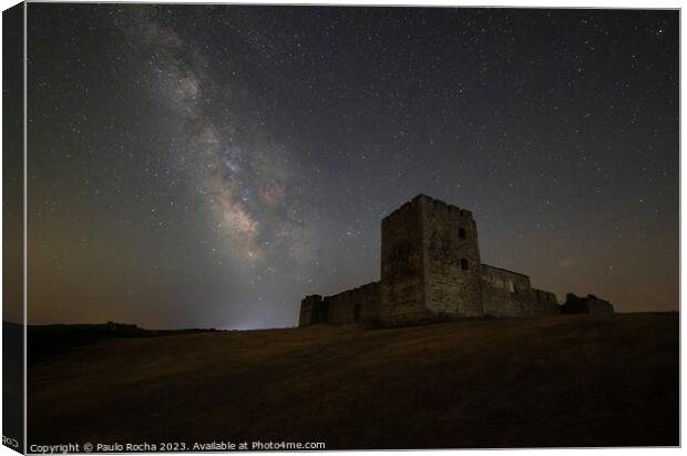 Valongo Castle Évora, under night sky Canvas Print by Paulo Rocha