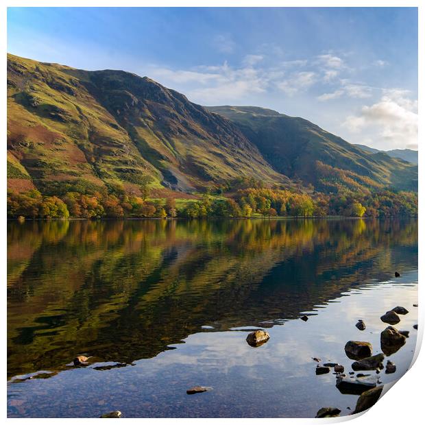 Serene Reflections of Buttermere Print by Steve Smith